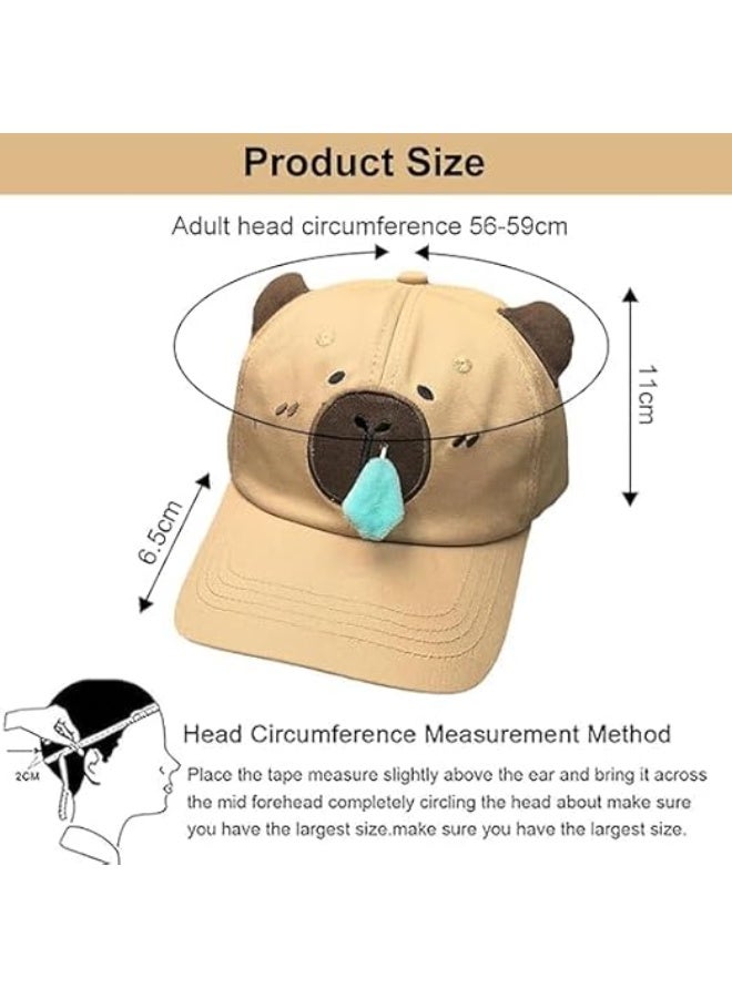 ChicAbode Animal Hat for Adults, Summer Baseball Cap with Printed Design, Casual Sports Hat for Boys & Adults, Adjustable 56-59cm (Brown) - Image 2